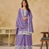 Modern Violet Chinon Palazzo Salwar Kameez – 61002-234-B
