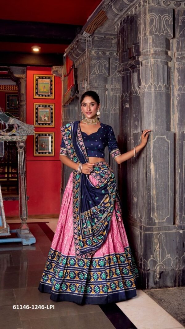 Trendy Multi-Color Tussar Silk Ikat Lehenga Choli – 61146-1246-LPI