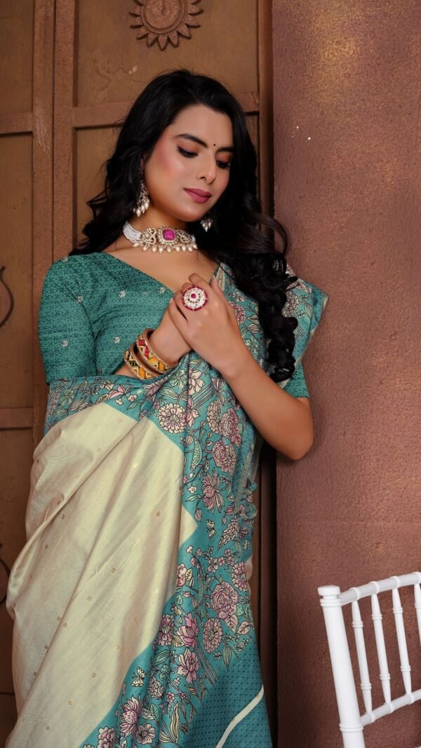 Charming Multi-Color Jacquard Silk Weaving Saree – 61226-9830-A