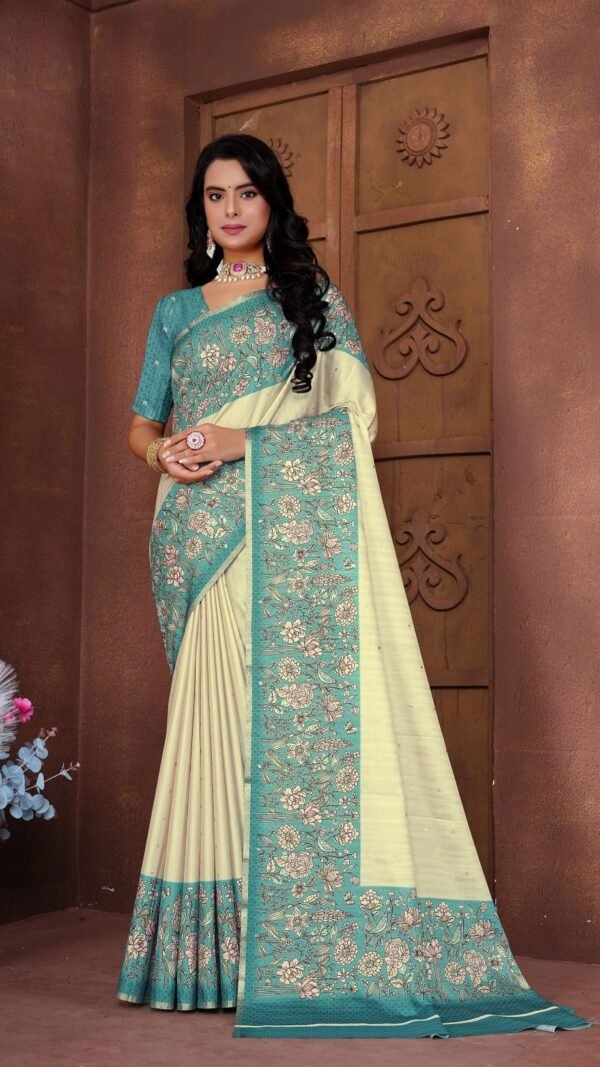 Charming Multi-Color Jacquard Silk Weaving Saree – 61226-9830-A