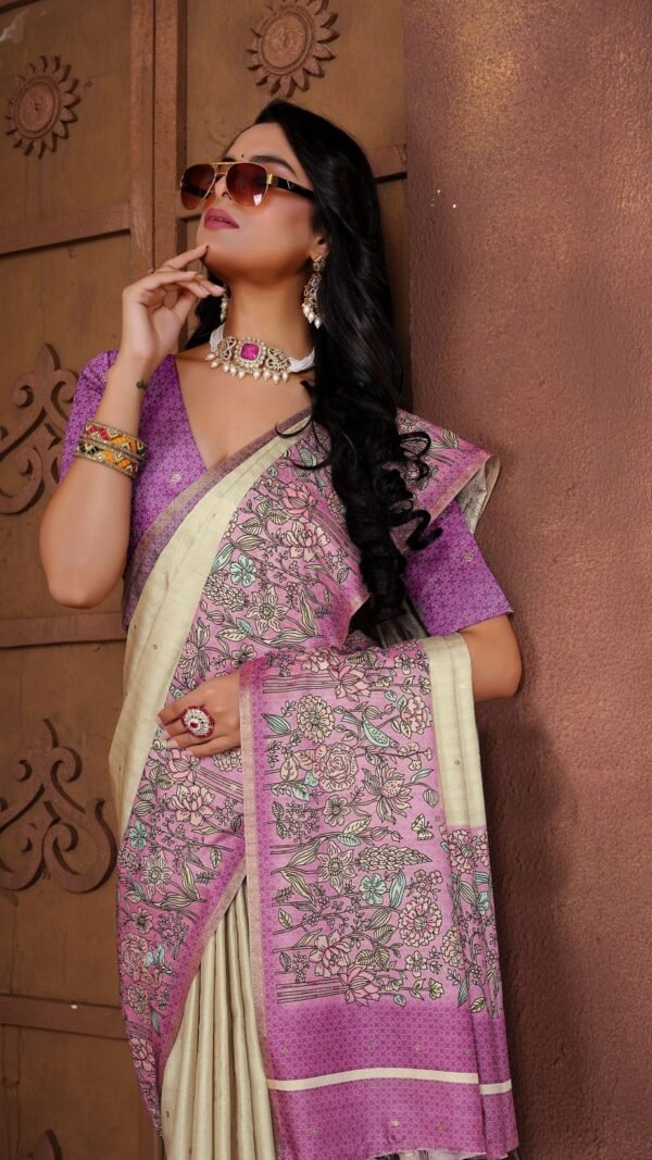 Alluring Multi-Color Jacquard Silk Weaving Saree – 61226-9830-B