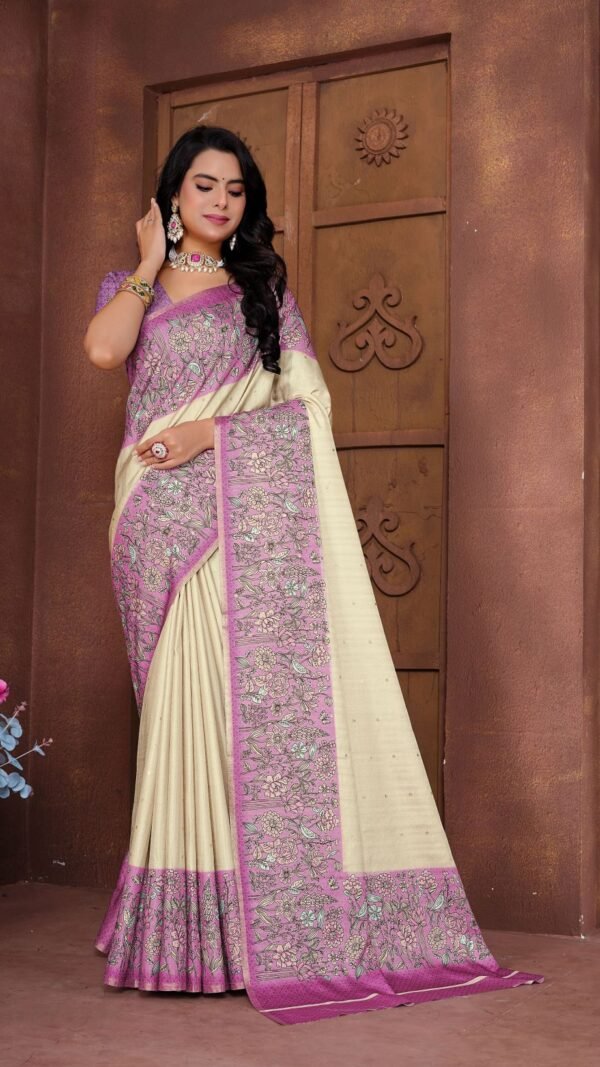 Alluring Multi-Color Jacquard Silk Weaving Saree – 61226-9830-B