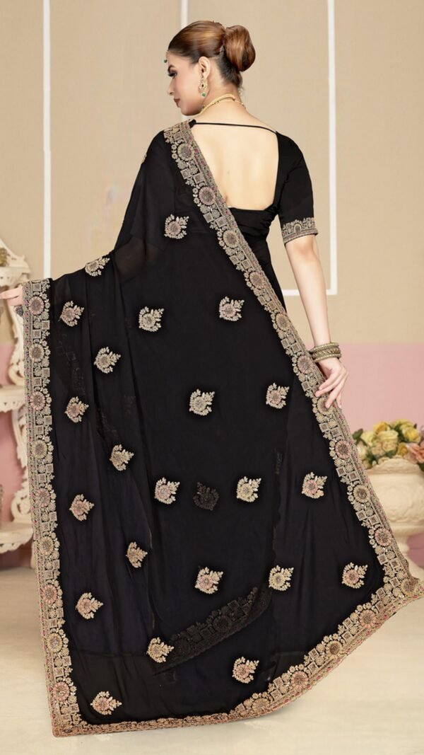 Magical Black Georgette Classic Saree – 61229-2751