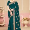 Dynamic Teal blue Georgette Classic Saree – 61229-2752 Dynamic Teal blue Georgette Classic Saree – 61229-2752