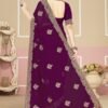 Iconic Purple Georgette Classic Saree – 61229-2753