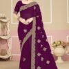 Iconic Purple Georgette Classic Saree – 61229-2753