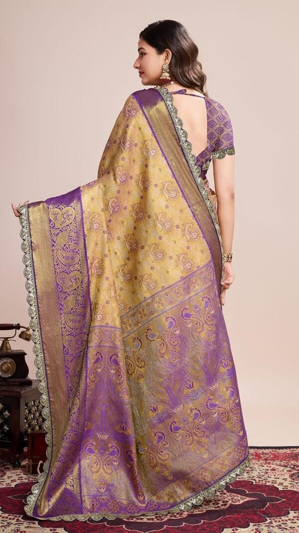 Luxe Golden Silk Weaving Saree – 61232-1232