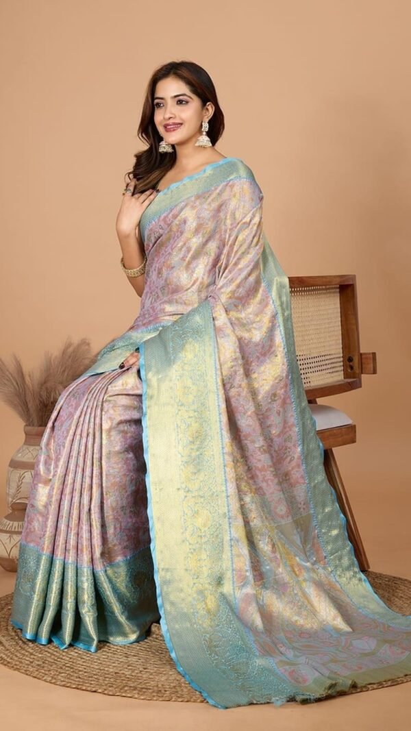 Modern Pink Silk Weaving Saree – 61234-1205