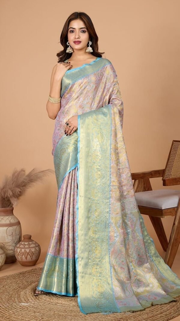 Modern Pink Silk Weaving Saree – 61234-1205