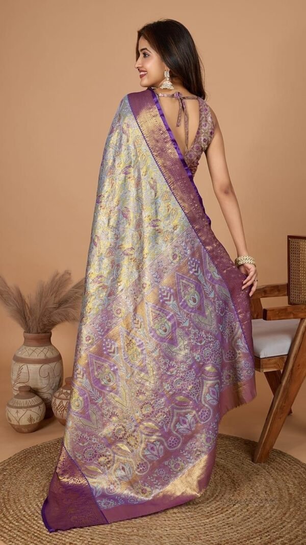 Refined Multi-Color Silk Weaving Saree – 61234-1207