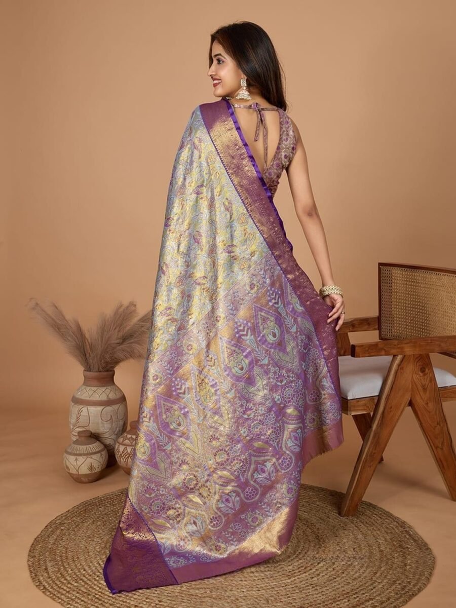 Refined Multi-Color Silk Weaving Saree – 61234-1207