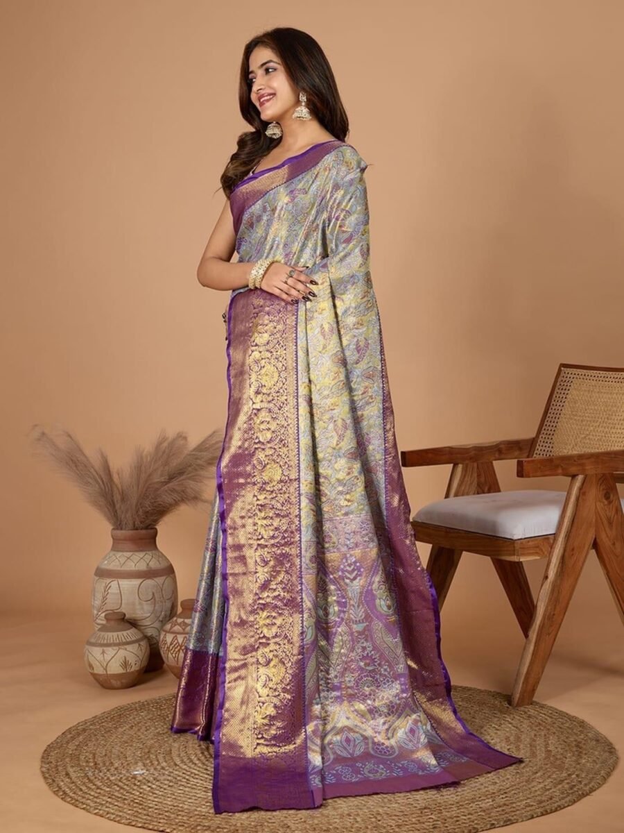 Refined Multi-Color Silk Weaving Saree – 61234-1207