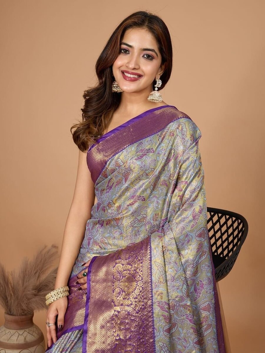 Refined Multi-Color Silk Weaving Saree – 61234-1207
