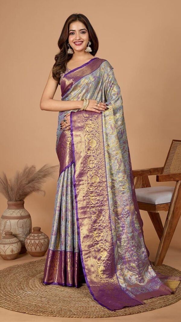 Refined Multi-Color Silk Weaving Saree – 61234-1207