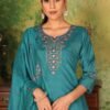 Flawless Blue Roman Silk Straight Salwar Kameez – 61247-MUSKAAN-A Flawless Blue Roman Silk Straight Salwar Kameez – 61247-MUSKAAN-A