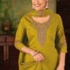 Elegant Green Roman Silk Straight Salwar Kameez – 61247-MUSKAAN-B