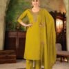 Elegant Green Roman Silk Straight Salwar Kameez – 61247-MUSKAAN-B