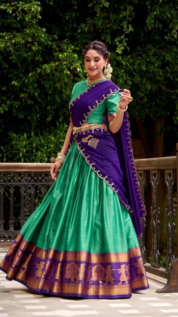 Stylish Sea Green Poly Cotton Classic Lehenga Choli – 61263-2028-BGN