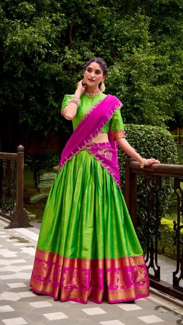 Luxe Green Poly Cotton Classic Lehenga Choli – 61263-2028-PRT
