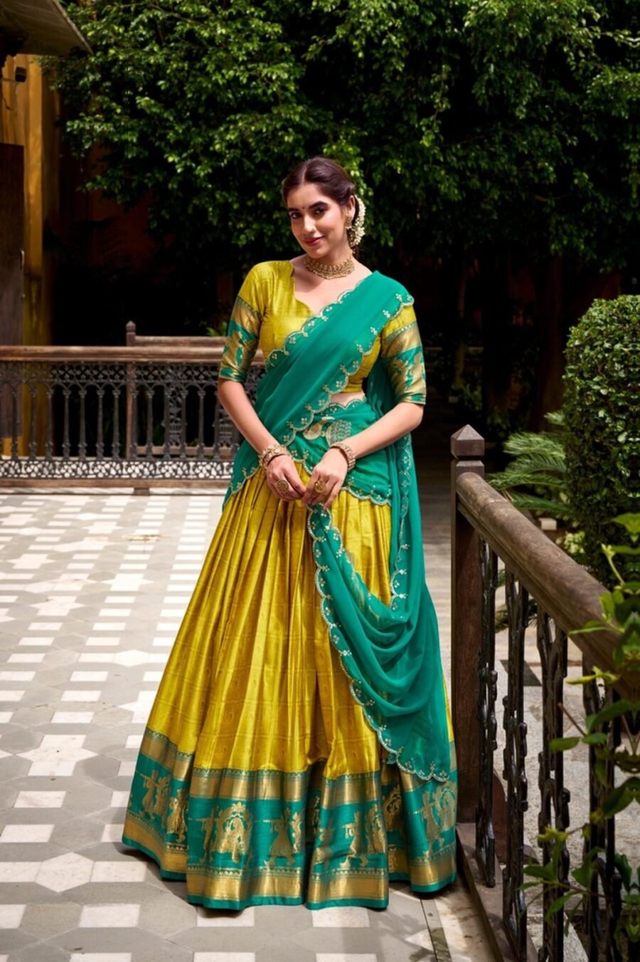 Modern Mustard Poly Cotton Classic Lehenga Choli – 61263-2028-YLW