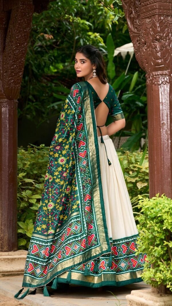 Dynamic Green Tussar Silk Classic Lehenga Choli – 61270-1230GRN