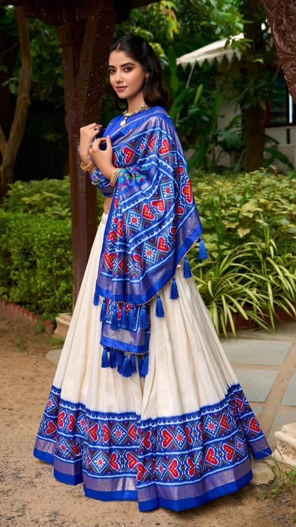 Alluring Blue Tussar Silk Classic Lehenga Choli – 61270-1230RBL