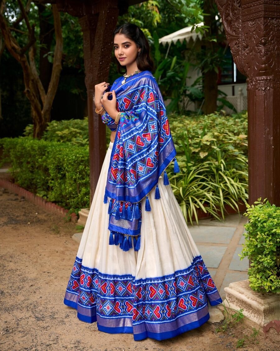 Alluring Blue Tussar Silk Classic Lehenga Choli – 61270-1230RBL