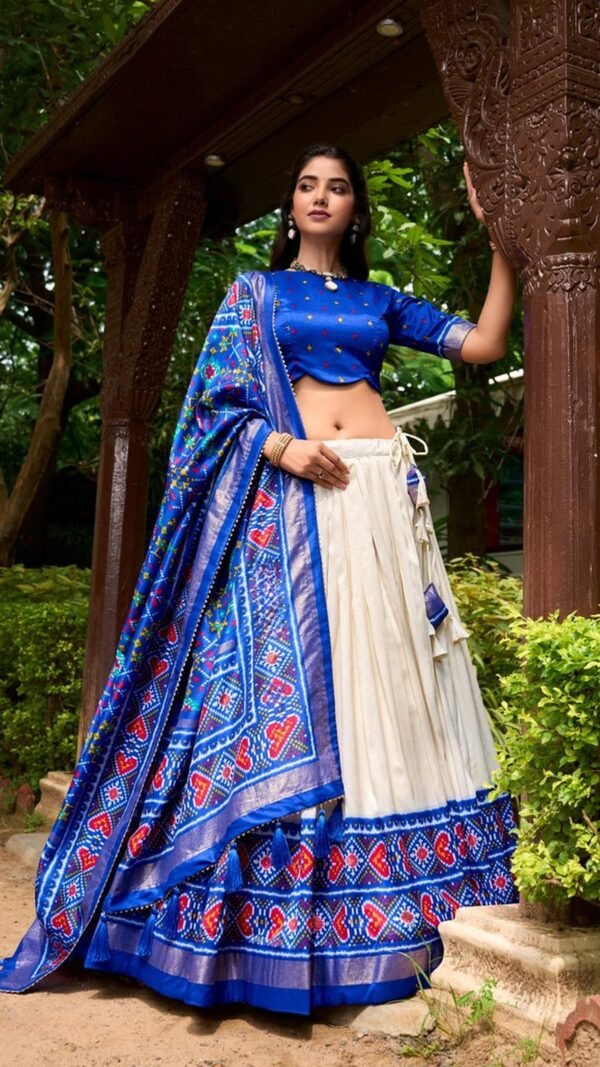 Alluring Blue Tussar Silk Classic Lehenga Choli – 61270-1230RBL