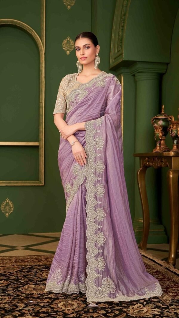 Modern Purple Georgette Traditional Saree – 61295-209