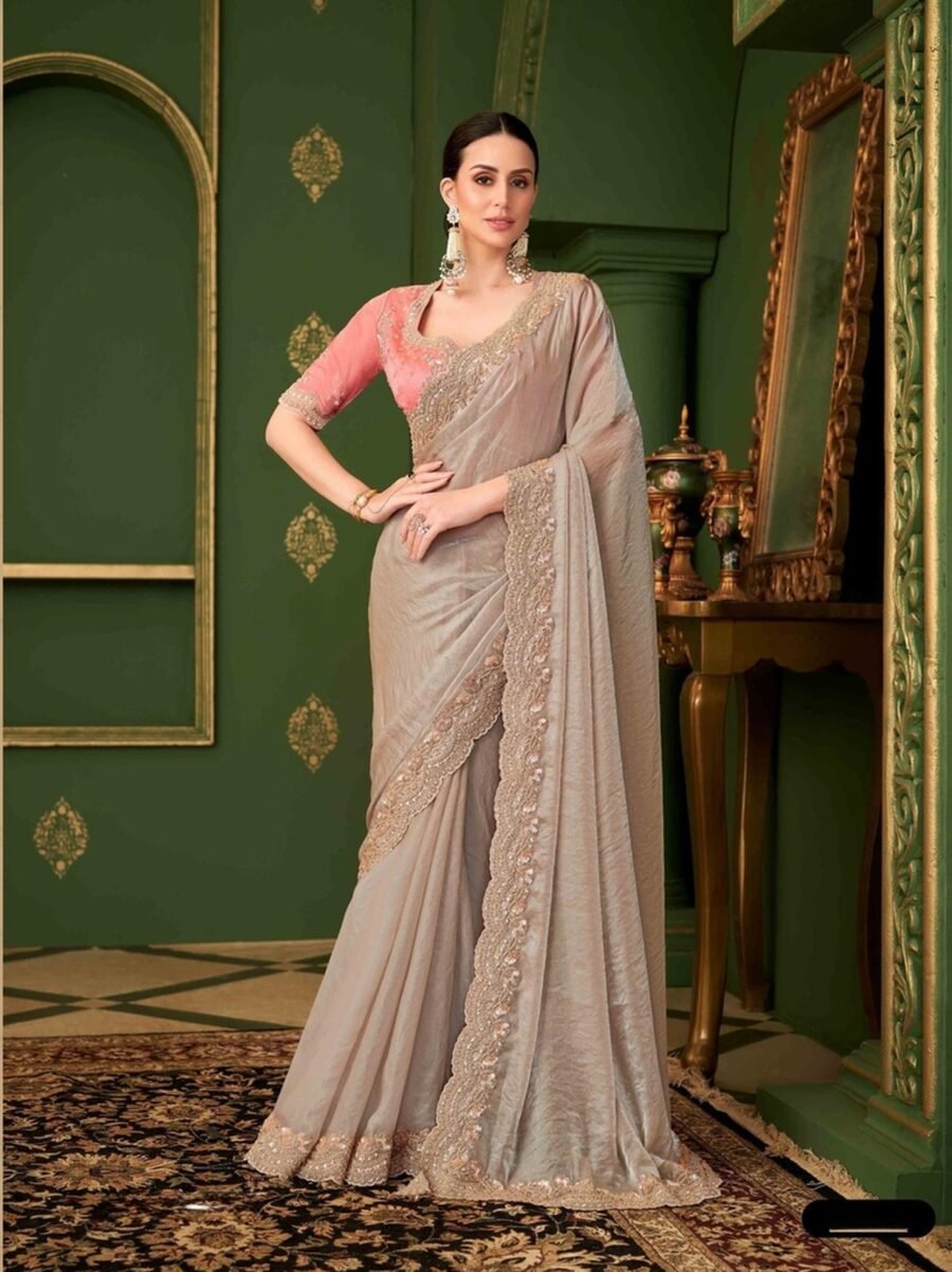 Fierce Grey Georgette Traditional Saree – 61295-211 Fierce Grey Georgette Traditional Saree – 61295-211