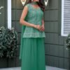 Unique Sea Green Georgette Palazzo Salwar Kameez – 61298-010-B