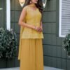 Delightful Yellow Georgette Palazzo Salwar Kameez – 61298-010-C