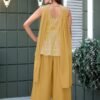 Delightful Yellow Georgette Palazzo Salwar Kameez – 61298-010-C