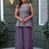 Magical Violet Georgette Palazzo Salwar Kameez – 61298-010-D