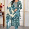 Dazzling Teal Blue Rayon Straight Salwar Kameez – 61305-1432