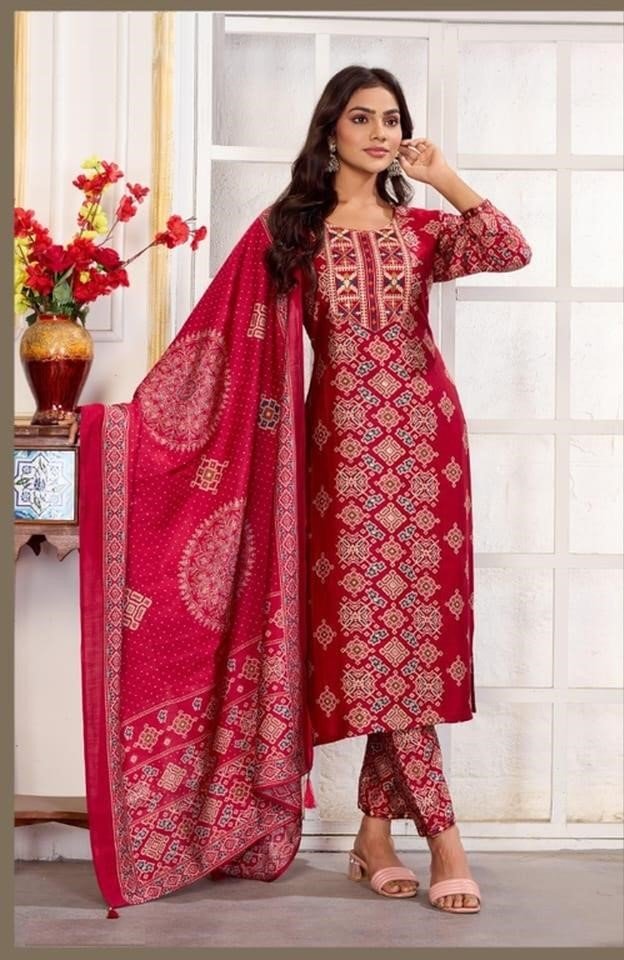 Graceful Pink Chanderi Straight Salwar Kameez – 61305-1433