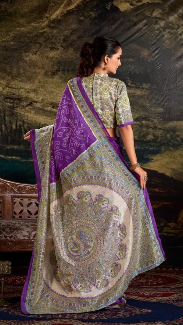 Dreamy Violet Silk Bandhani Saree – 61311-7209-PRL
