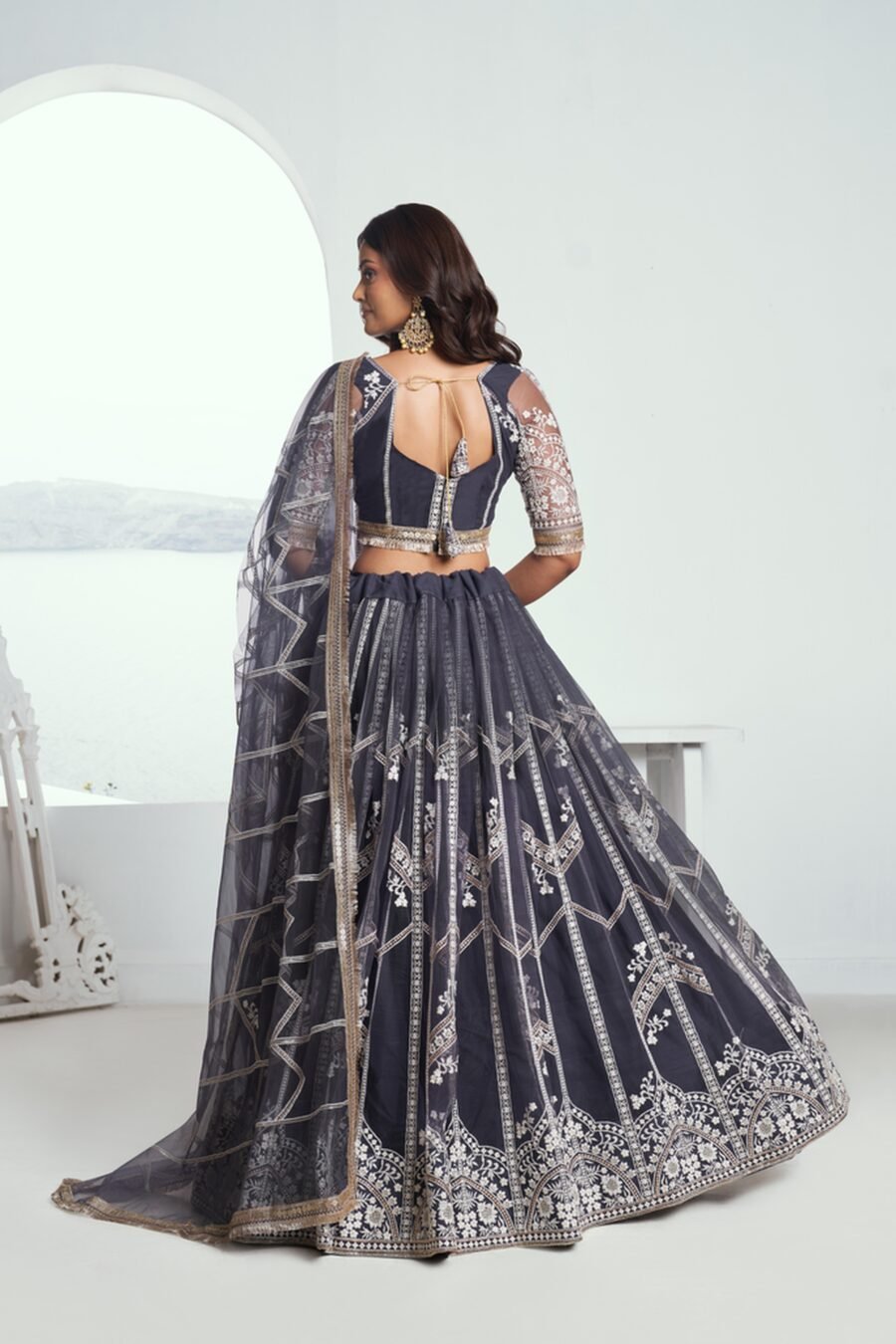 Elegant Black Cotton Designer Lehenga Choli – 61312-7003