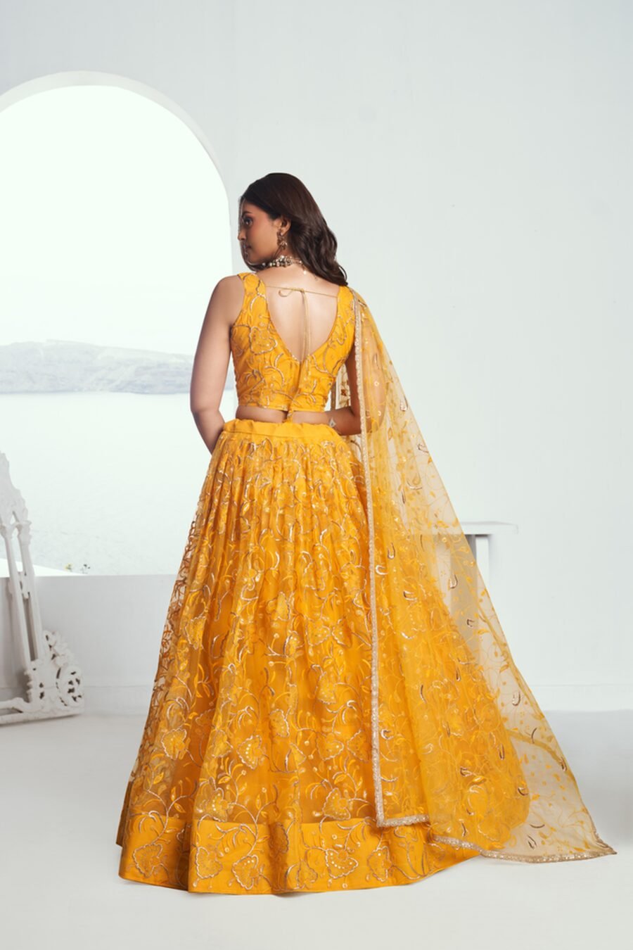 Chic Orange Cotton Designer Lehenga Choli – 61312-7004