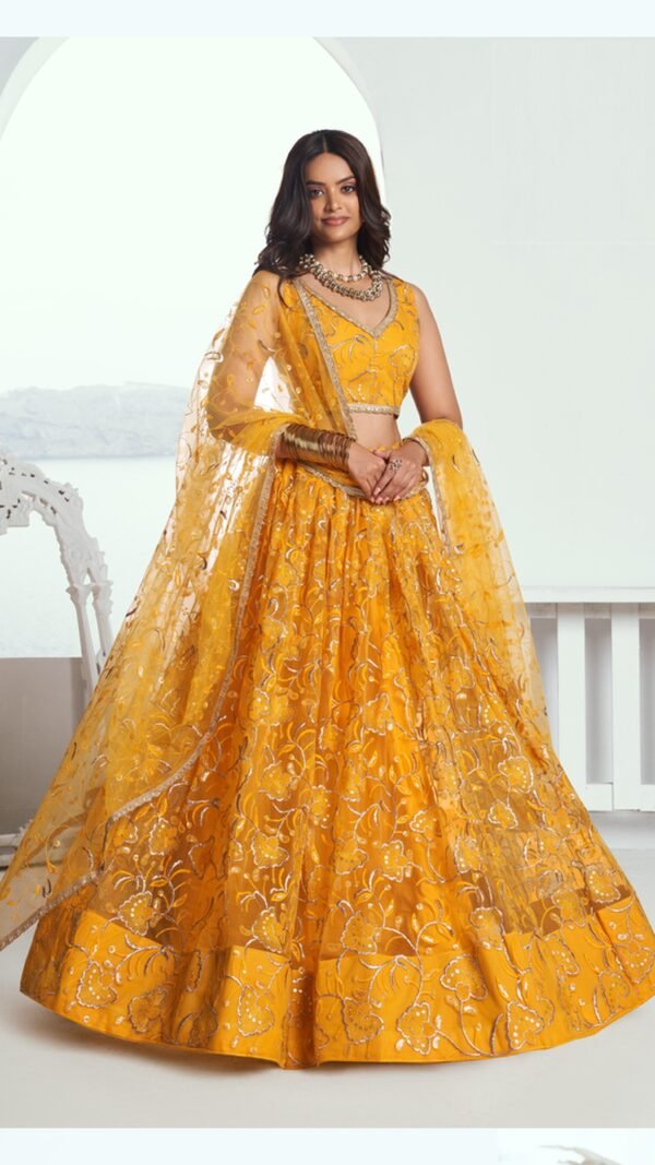 Chic Orange Cotton Designer Lehenga Choli – 61312-7004