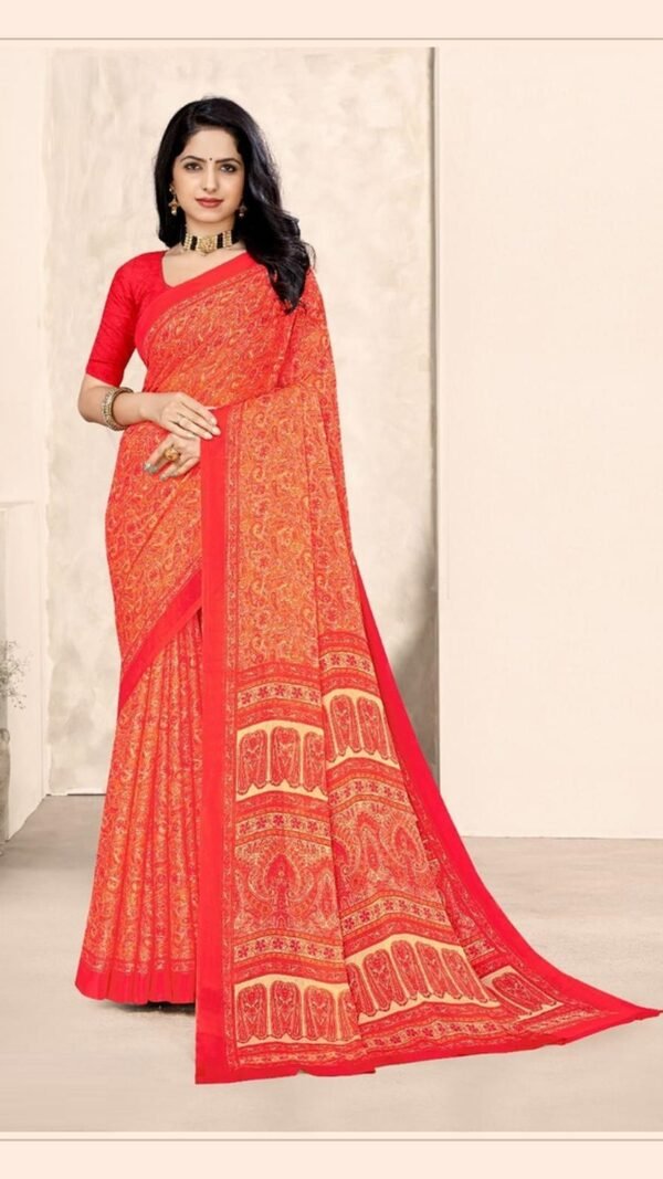 Playful Multi-Color Chiffon Classic Saree – 61319-50601-A