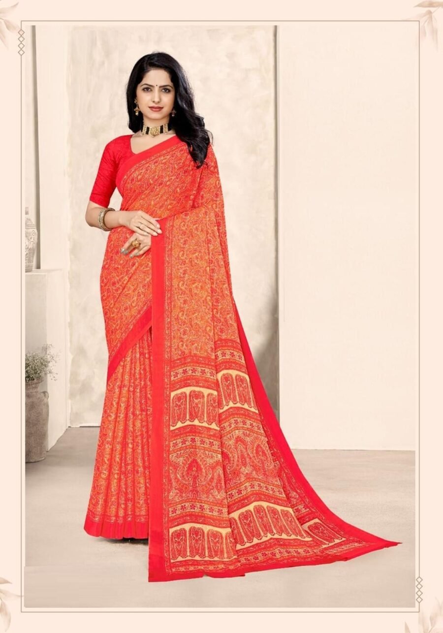 Playful Multi-Color Chiffon Classic Saree – 61319-50601-A