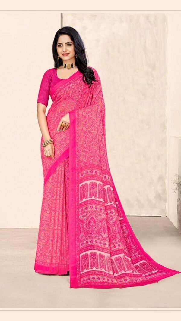 Fabulous Pink Chiffon Classic Saree – 61319-50601-D