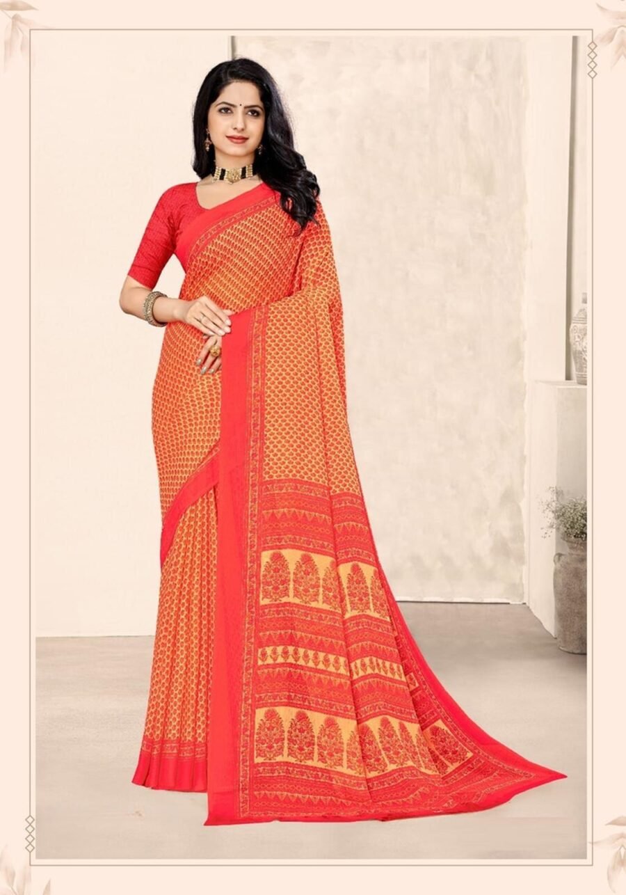 Timeless Multi-Color Chiffon Classic Saree – 61319-50602-D