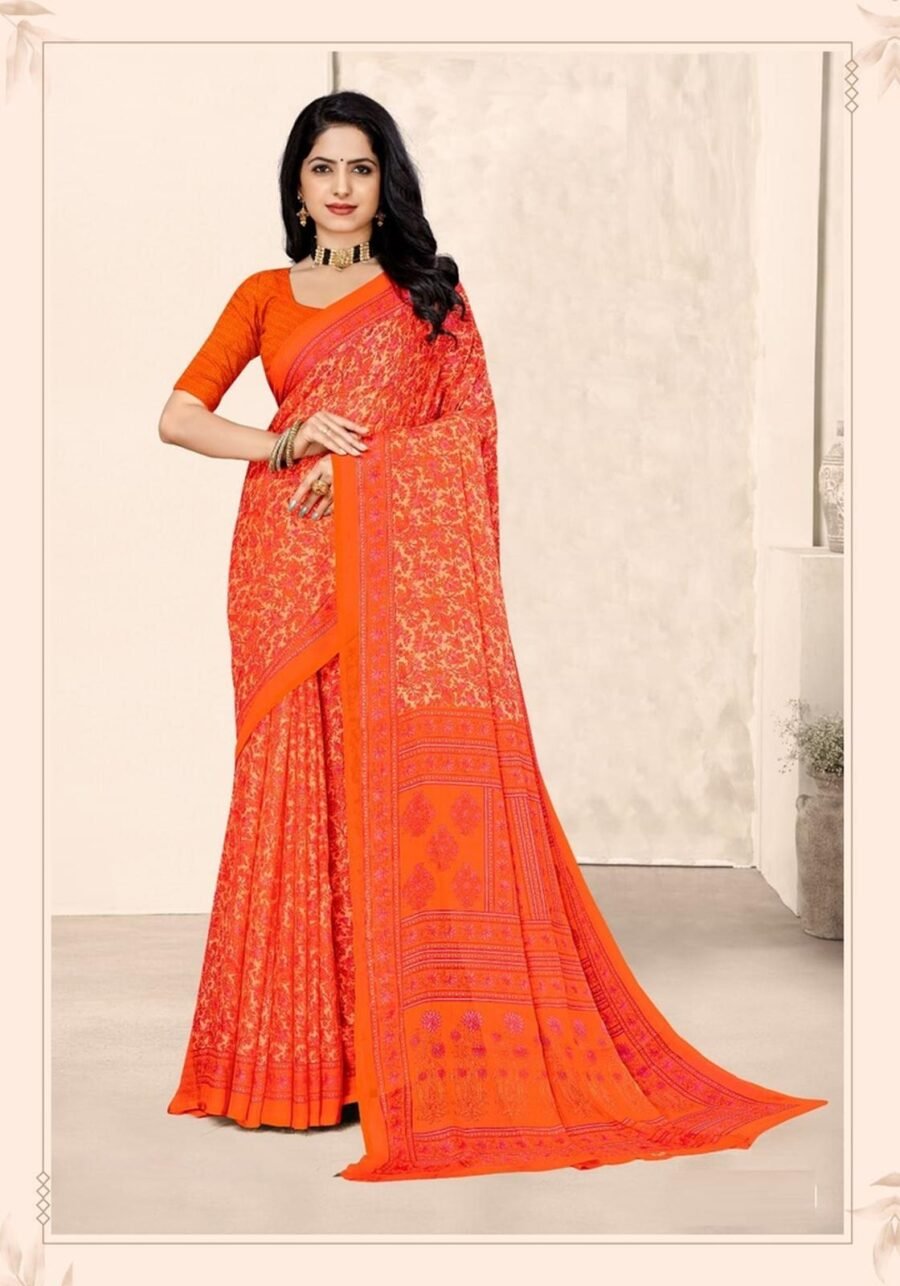 Confident Multi-Color Chiffon Classic Saree – 61319-50603-D Confident Multi-Color Chiffon Classic Saree – 61319-50603-D