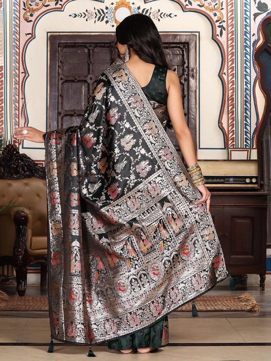 Enchanting Black Banasari Silk Weaving Saree – 61342-3001 Enchanting Black Banasari Silk Weaving Saree – 61342-3001