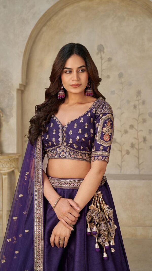 Confident Purple Silk Classic Lehenga Choli – 61376-2102Purple