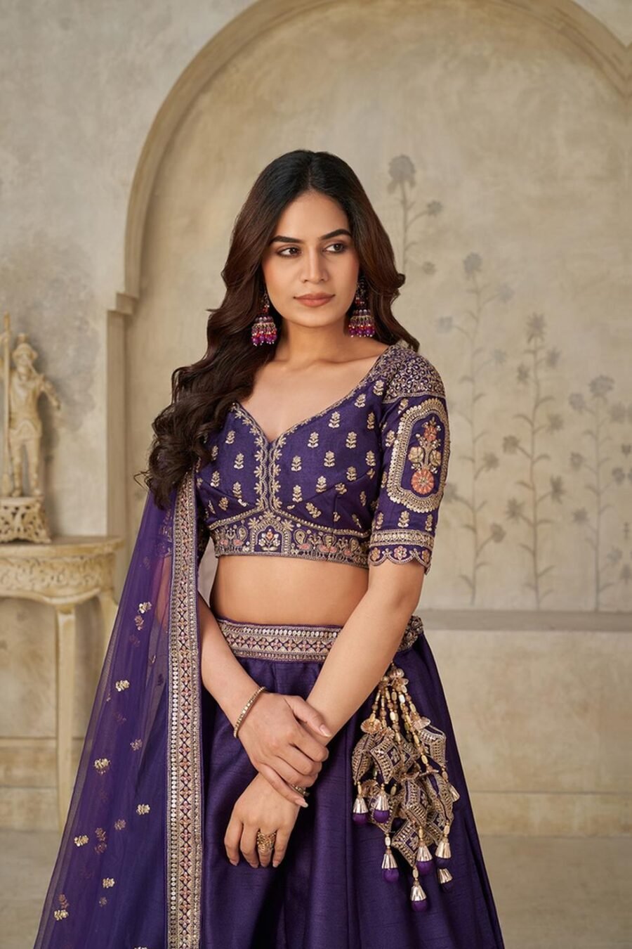 Confident Purple Silk Classic Lehenga Choli – 61376-2102Purple