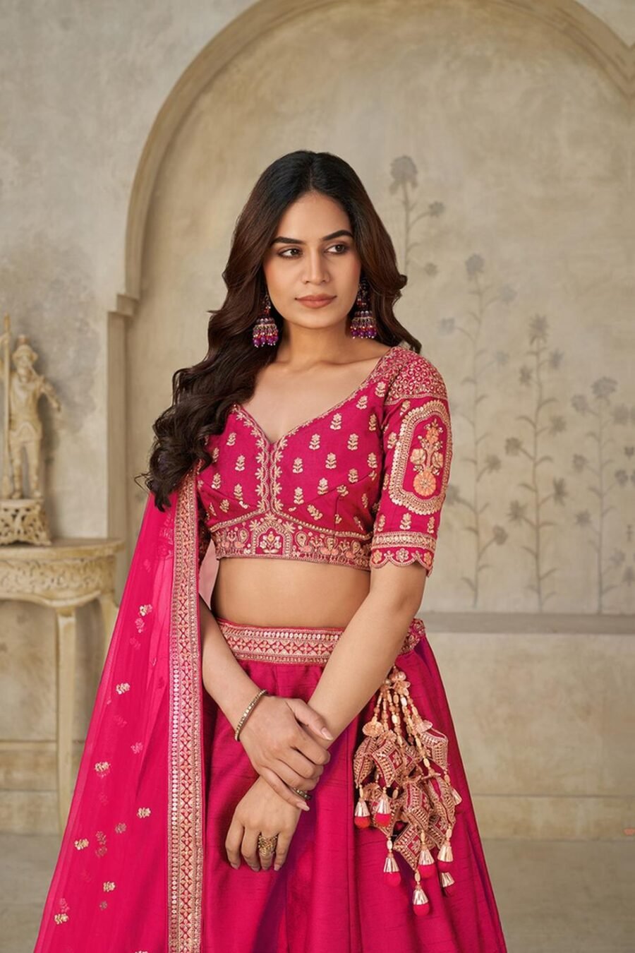 Iconic Pink Silk Classic Lehenga Choli – 61376-2102Rani