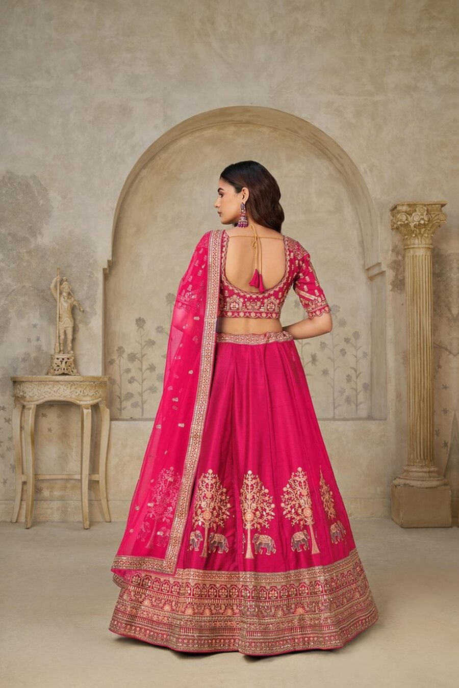 Iconic Pink Silk Classic Lehenga Choli – 61376-2102Rani